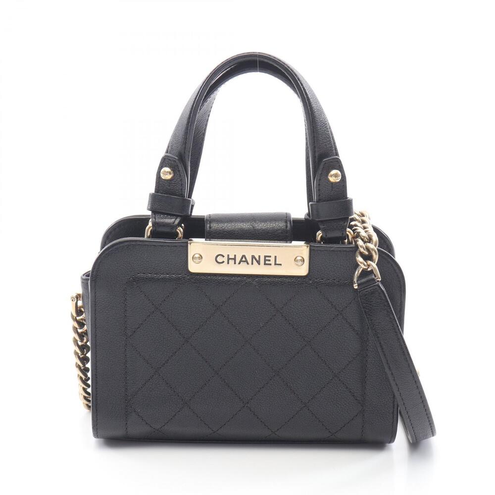Chanel Matelasse Shoulder Bag Leather Black